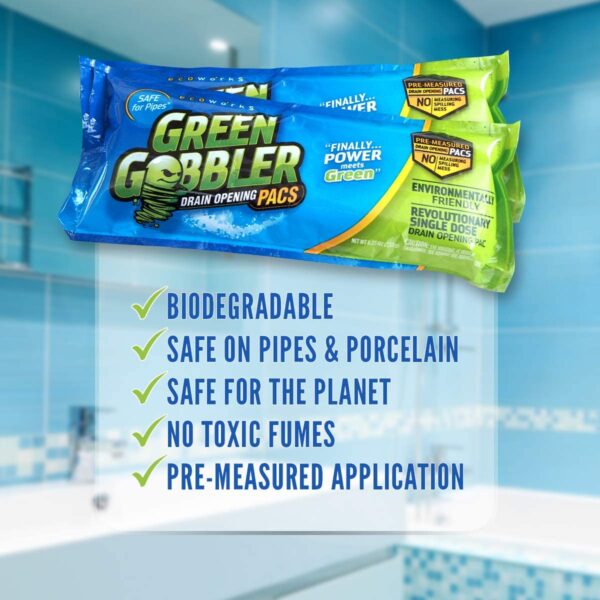 Green Gobbler Drain Opener 3 Pre-Measured Applications