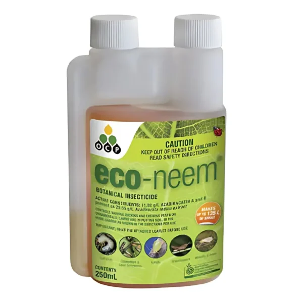 Eco-Neem Concentrate 250mL bottle on white background.
