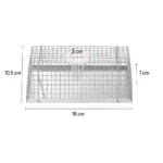 Mice multi-catch trap with dimensions – 18 cm wide, 10.5 cm high, 7 cm deep, 3 cm entry hole – ideal humane mouse control solution from Pestrol.