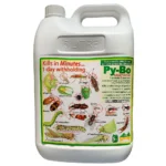 Side view of Py-Bo Natural Pyrethrum Concentrate 5L container on white background