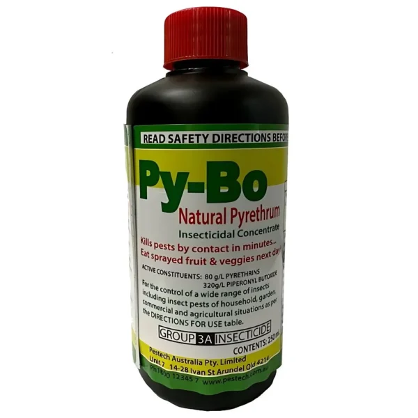 Py-Bo Natural Pyrethrum Concentrate 250ml bottle on white background