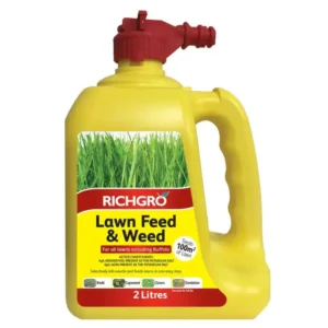 Richgro Lawn Feed & Weed 2L Hose-On bottle front label on white background