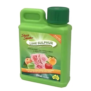 Sharp Shooter Lime Sulphur bottle front label on white background