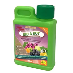 Sharp Shooter Rid A Rot bottle front label on white background