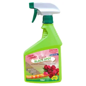 Sharp Shooter Rose Black Spot & Insect Spray front label bottle on white background