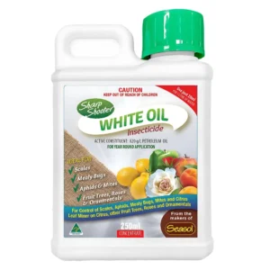 Sharp Shooter White Oil spray 250 ml bottle placed on a white background.