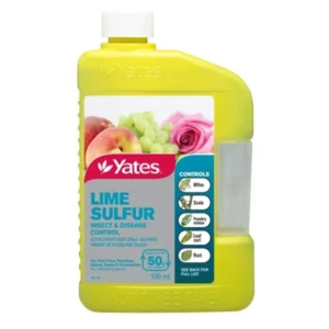 Yates Lime Sulfur Concentrate bottle front label on white background
