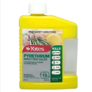 Yates Pyrethrum Concentrate 200ml bottle with child-resistant cap and easy-measure design.