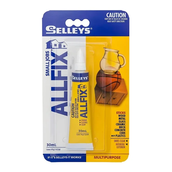 A 30ml tube of Selleys All Fix Small Jobs adhesive, designed for quick repairs on various surfaces.