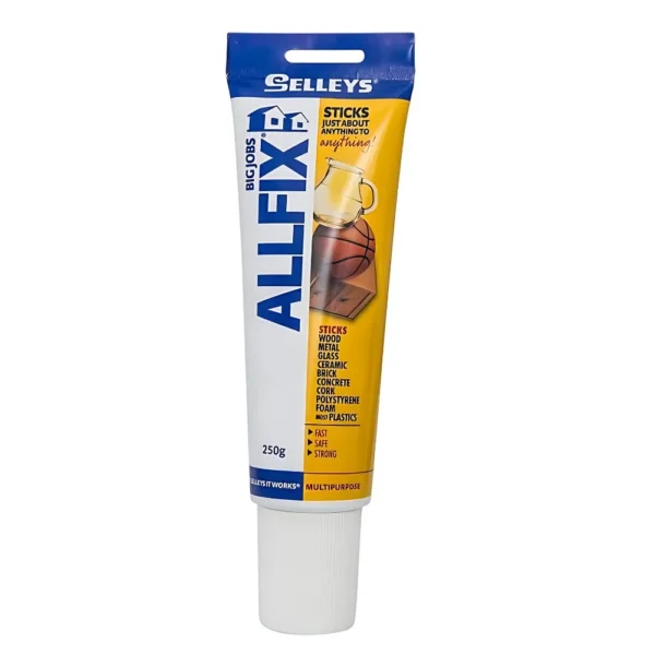 Buy Selleys All Fix Big Jobs – a strong, all-purpose glue for wood, concrete, plasterboard, and more. Fast grab, heavy-duty, and paintable when dry.