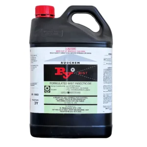 Front of Crawling and Flying Pest Control spray bottle on a white background