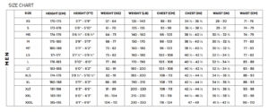 Shark Eyes Size Chart