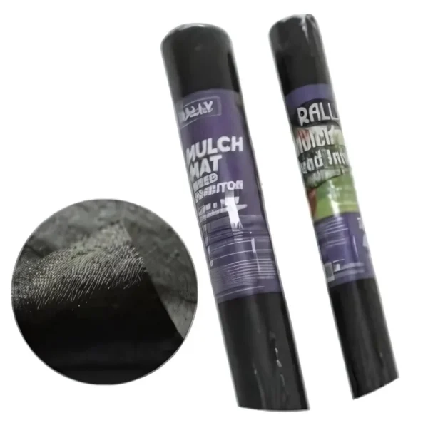 Mulch Mat – Prepack rolled and wrapped with product label on white background