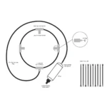 Dynabreeze 350mm Low Pressure Fan Misting Ring attached to a fan, providing a fine mist for cooling outdoor spaces, patios, and work areas.