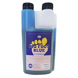 Big Foot Blue Spray Colourant bottle with bold blue label and nozzle cap.