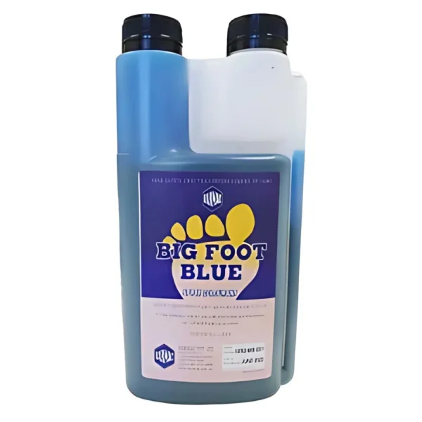 Big Foot Blue Spray Colourant bottle with bold blue label and nozzle cap.