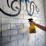 Tricleanium Graffiti Remover 750mL bottle with a visible label showing its graffiti removal capability.