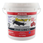 Tomcat II Blox 1.8KG rodent bait bucket for effective rat and mouse control in homes and businesses