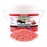 Tomcat II Pellets rodenticide in a container.
