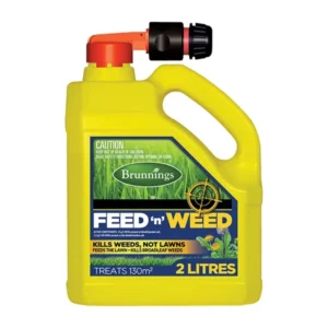 Brunnings Feed ‘N Weed garden sprayer with ergonomic handle and adjustable nozzle
