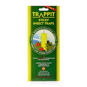 A pack of Trappit Sticky Insect Traps, featuring multiple adhesive strips designed to catch and trap flying insects.
