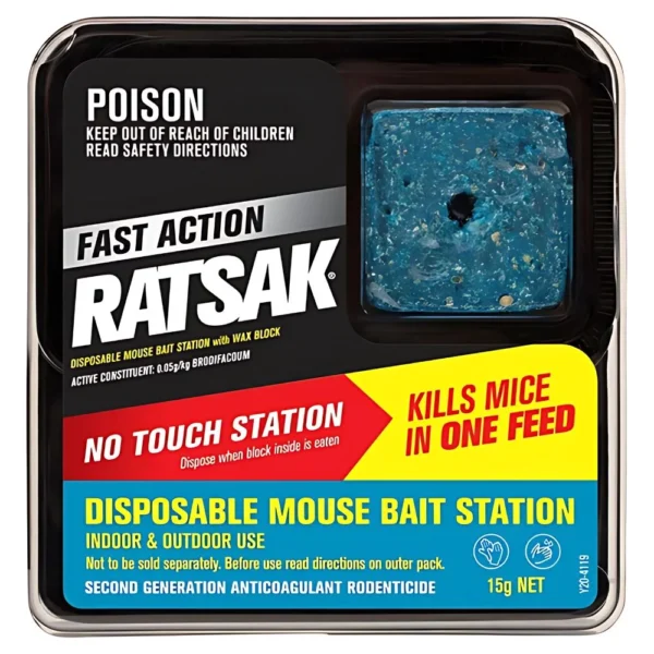 Ratsak Disposable Mouse Bait Station for quick rodent removal