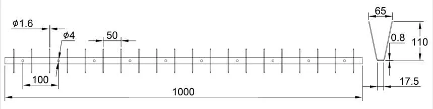 Pestrol Stainless Steel Vertical Bird Spikes - Technical Drawing