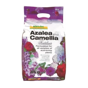 Manutec Azalea & Camellia Fertiliser 8kg – Granular fertiliser for acid-loving plants, promoting healthy growth and vibrant blooms.