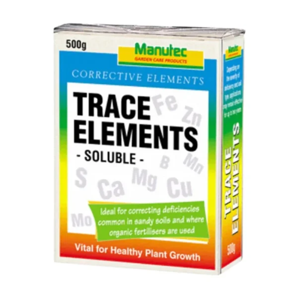 Manutec Soluble Trace Elements 500g – A balanced trace element fertiliser that corrects deficiencies for healthier, vibrant plant growth.