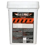 SAS Pro Insecticide granule bag placed near turf area and spreader.