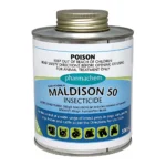 Maldison 50 Insecticide Concentrate 500mL bottle on white background.
