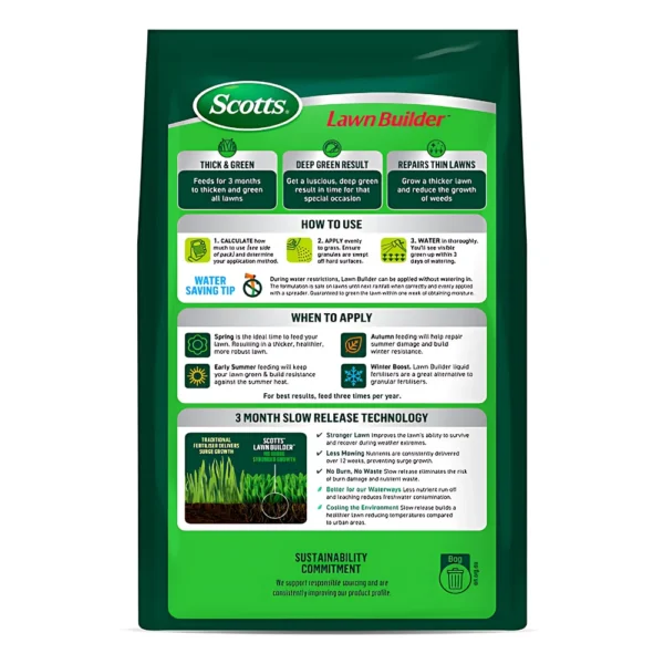 Scotts Lawn Builder Extreme Green Fertiliser for Fast Lawn Growth