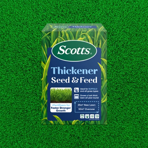 Scotts Lawn Builder Lawn Thickener 1.4kg with close-up of the product granules