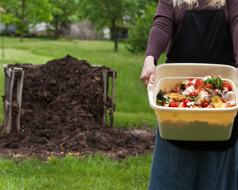 Open pile composting