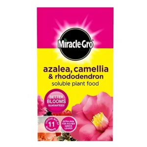 Front view of Miracle-Gro Azalea, Camellia and Rhododendron Plant Food 500g tub