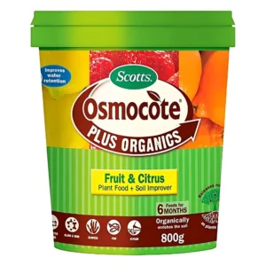 Front view of Osmocote Plus Organic Citrus and Fruit Plant Food and Soil Improver