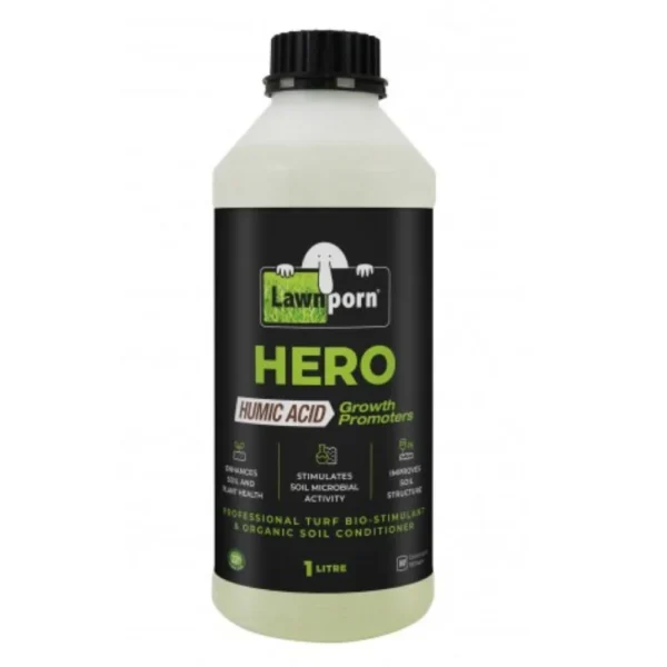 Lawnporn Hero Humic Acid 1L bottle front label on a white background