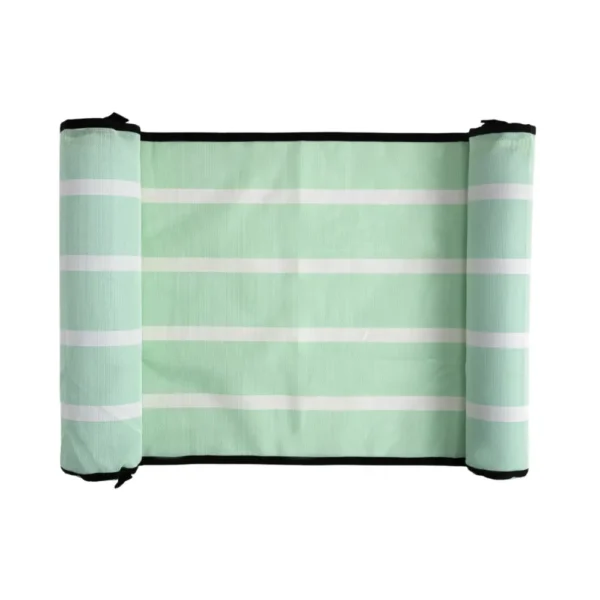 Inflatable Acquaboss Water Hammock in mint green with white stripes, designed for relaxing on water in pools, lakes, or at the beach.