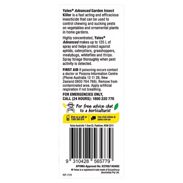 Yates Advanced for Gardens 50ml in garden setting with plants in background.