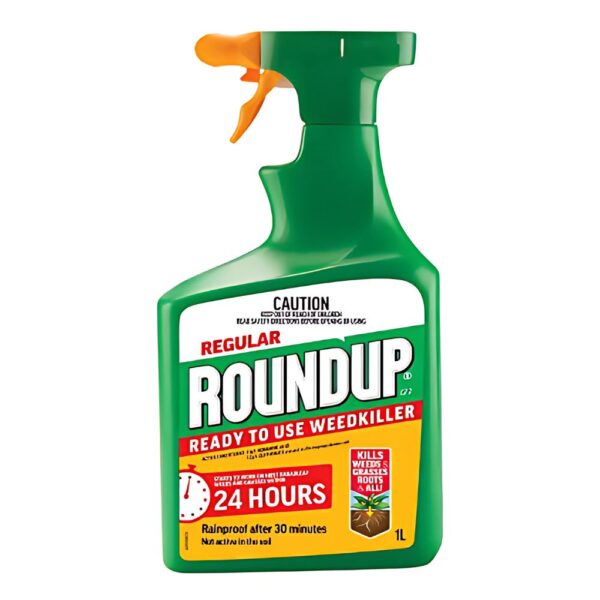 Roundup Regular Weed Killer Ready to Use bottle for effective weed control.