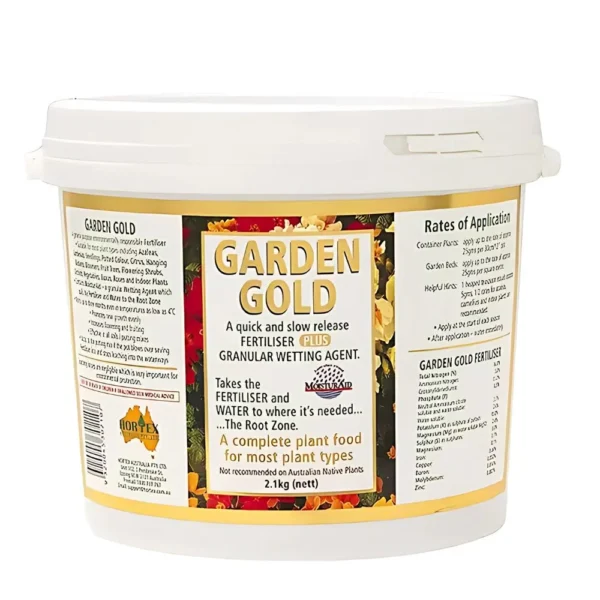 Hortex Garden Gold 2.1kg Slow Release Plant Fertiliser front view on white background