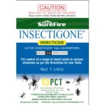 Insectigone Residual Insecticide infographic with key features and pest control guidance
