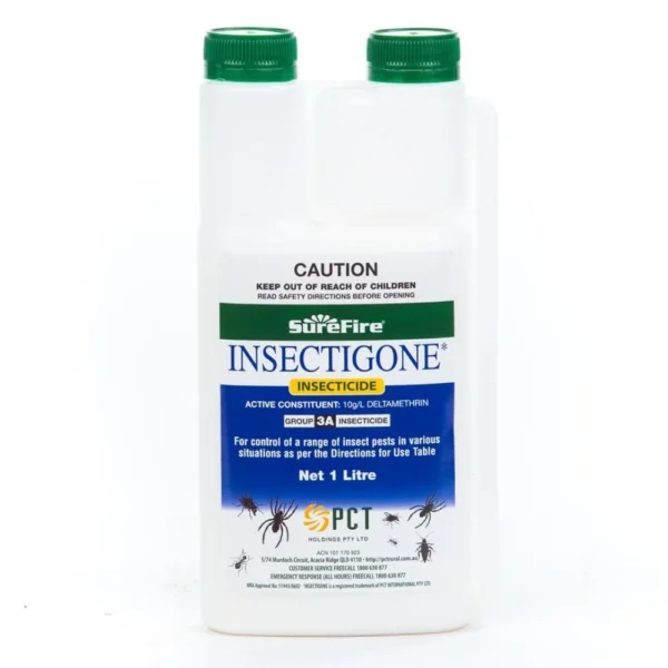 Insectigone Residual Insecticide bottle front view on white background