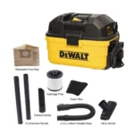 Compact and powerful Dewalt 15L wet & dry cleaner for home and job sites.