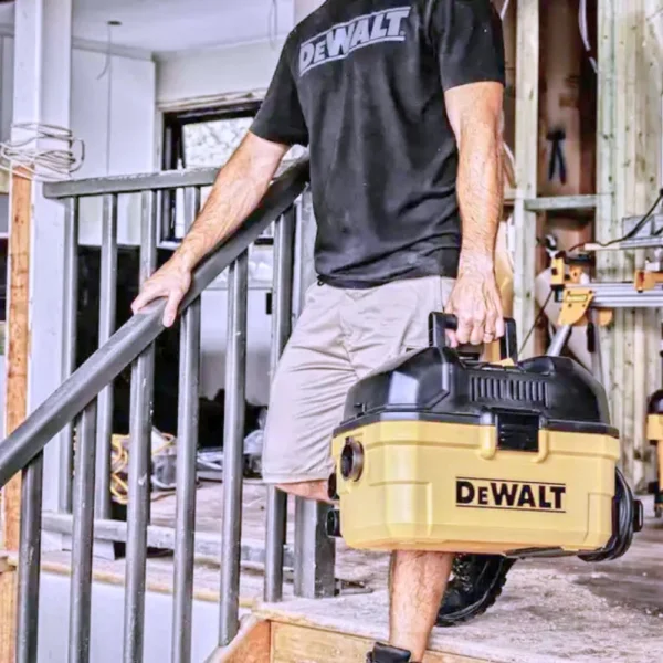 Portable and reliable Dewalt 15L vacuum with strong suction power.