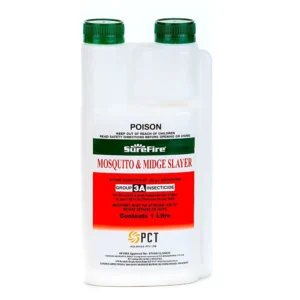 Front of Surefire Mosquito and Midge Slayer bottle on a white background