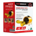 Dynabreeze 200mm Extraction Fan with a durable 5m duct, providing powerful ventilation for removing dust, fumes, and stale air in industrial and work environments.