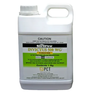 Invictus 500WG Fungicide front label displayed on white background