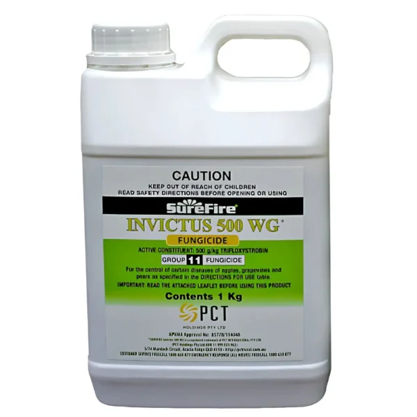 Invictus 500WG Fungicide front label displayed on white background