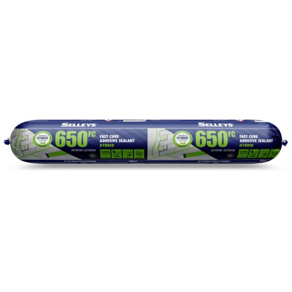 Selleys 650FC Adhesive Sealant White Sausage - 600mL for quick curing and strong bonding applications